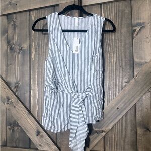 Glam Striped sleeveless Top - SM